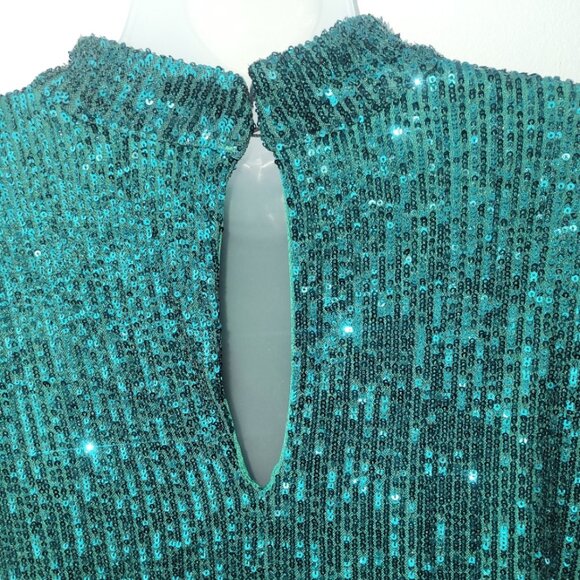 Eloquii Mock Neck Sequin Dress with Puff Sleeves Size 16 (NWT) - Picture 5 of 11